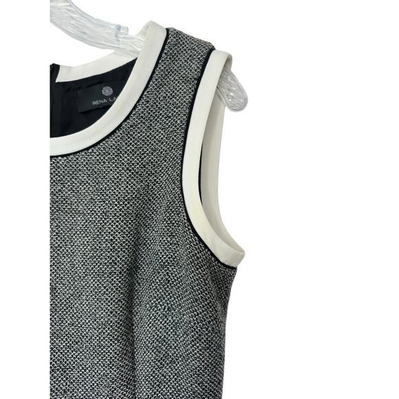 Rena Lange Sheath Dress Black White Sleeveless Tweed Twee Office Work Size 8 - Picture 4 of 12